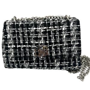 Badgley Mischka NWT Black and White Tweed Crossbody Bag